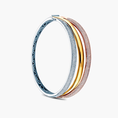 Bransoletka SAVICKI: trzykolorowe złoto, diamenty